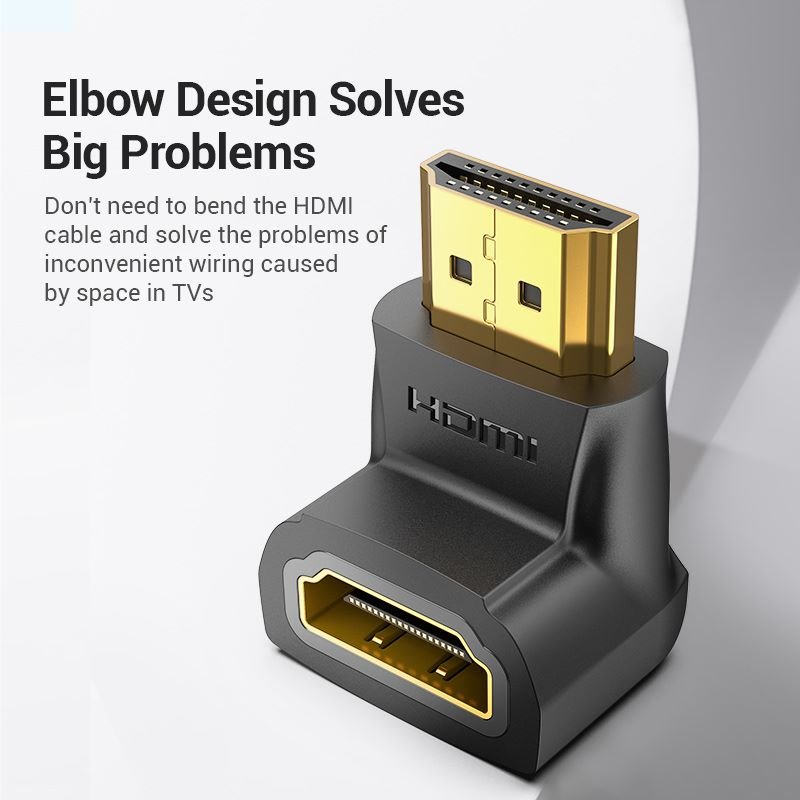 Vention HDMI™ 90 Degree Male to Female Adapter Black