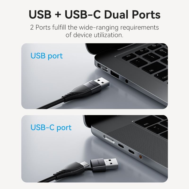 Vention USB-C + USB-A to HDMI™ Adapter 0.15M Gray Aluminium Alloy Type