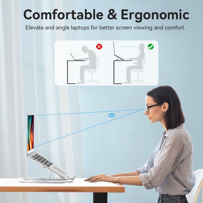 Vention Foldable Laptop Stand Silver Aluminum Alloy Type