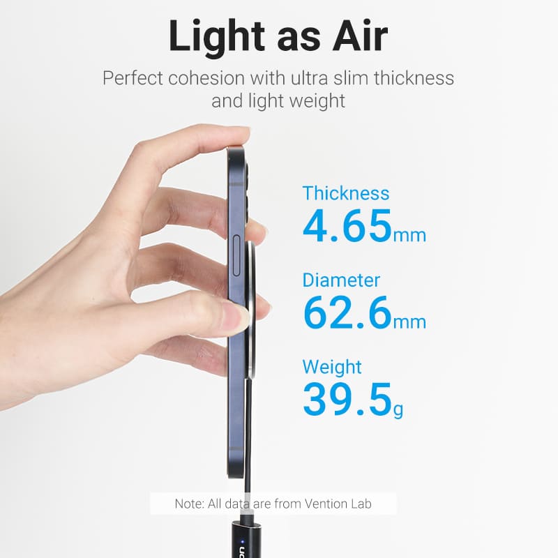 Vention Magnetic Wireless Charger 15W Ultra-thin Mirrored Surface Type 0.05M