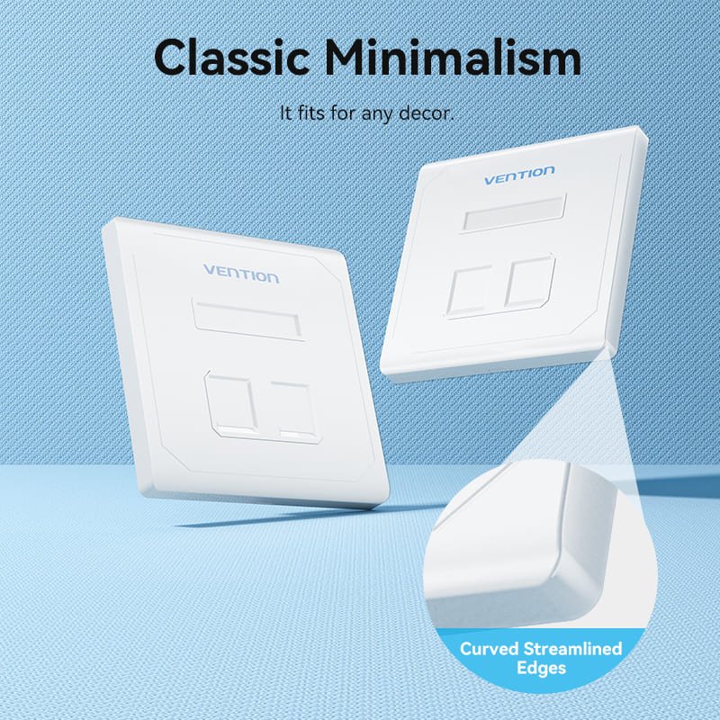 Vention 2-Port Keystone Jack Wall Plate