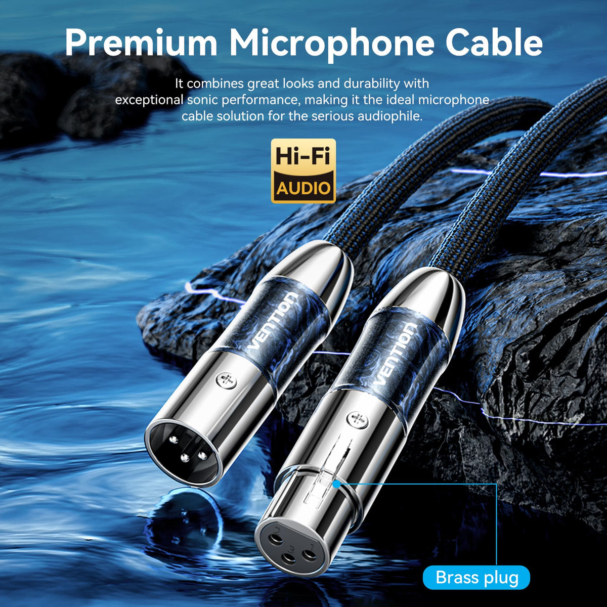 Vention XLR Male to XLR Female Microphone Cable (Hi-Fi)