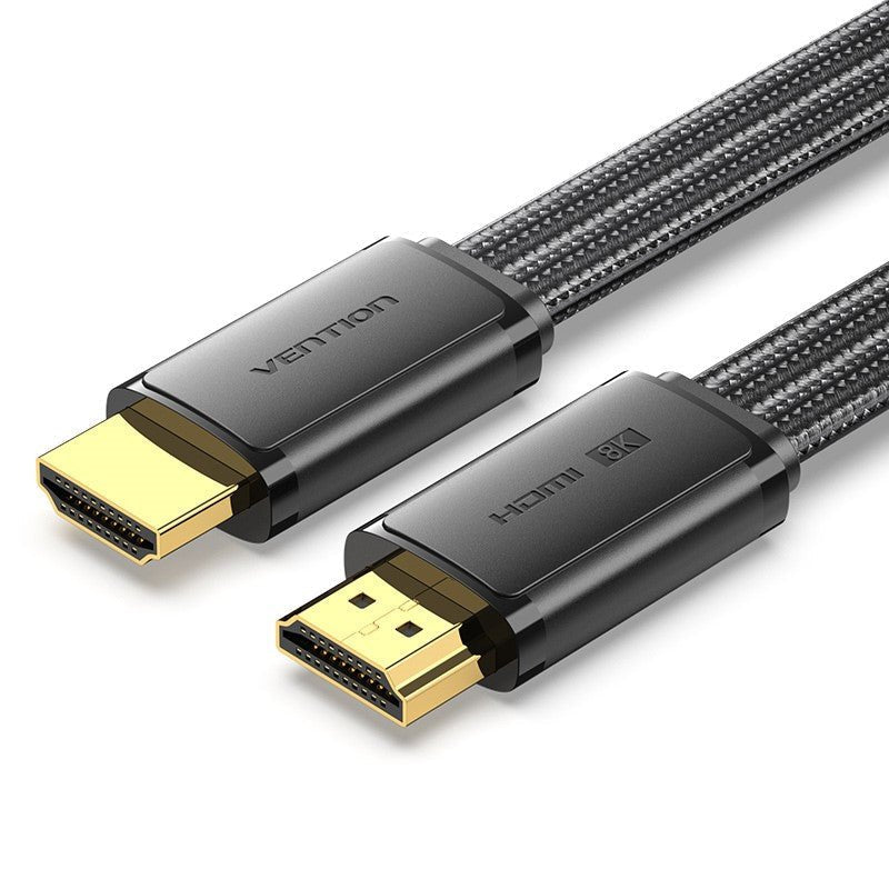Vention Flat Nylon Braided HDMI™-A Male to Male 8K HD Cable 2M Black