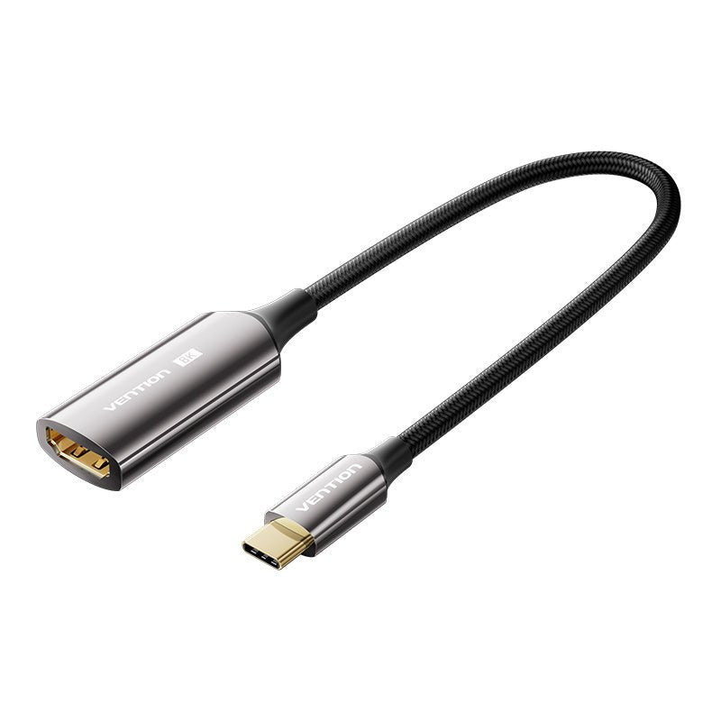 Vention Cotton Braided USB-C to HDMI™ 8K Converter 0.25M Black Zinc Alloy Type