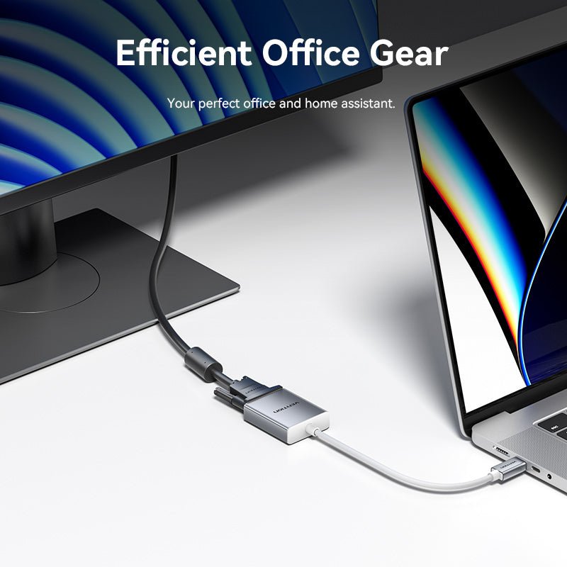 USB-C to VGA Converter 0.15M Silver Aluminium Alloy Type