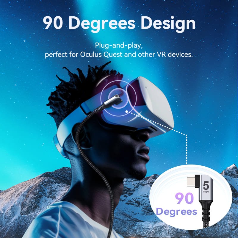 Vention USB 3.0 C Male to C Male Right Angle VR Cable Aluminum Alloy Type