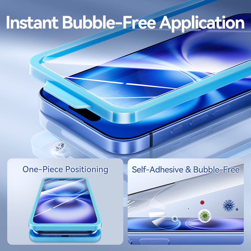 Vention HD Tempered Glass Screen Protector for iPhone 15 with Easy-Installation Tool