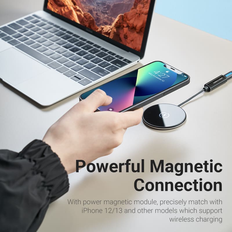 Vention Magnetic Wireless Charger 15W Ultra-thin Mirrored Surface Type 0.05M