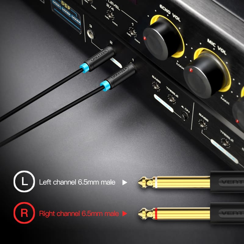 3.5mm TRS Male to Dual 6.35mm Male Audio Cable