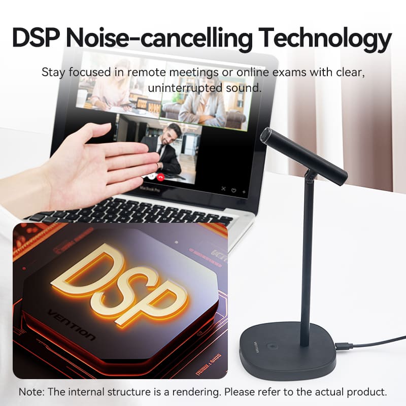 Vention USB Desktop Microphone with Mute Button Black