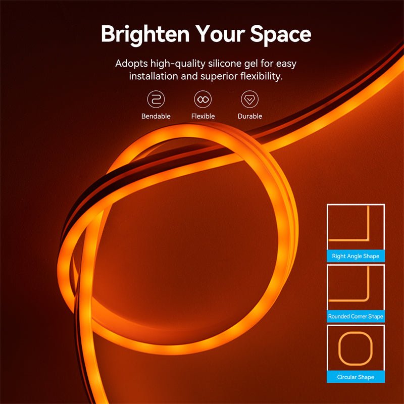 Vention Silicone Neon LED Strip Lights with IR Remote and USB 5V Power Supply