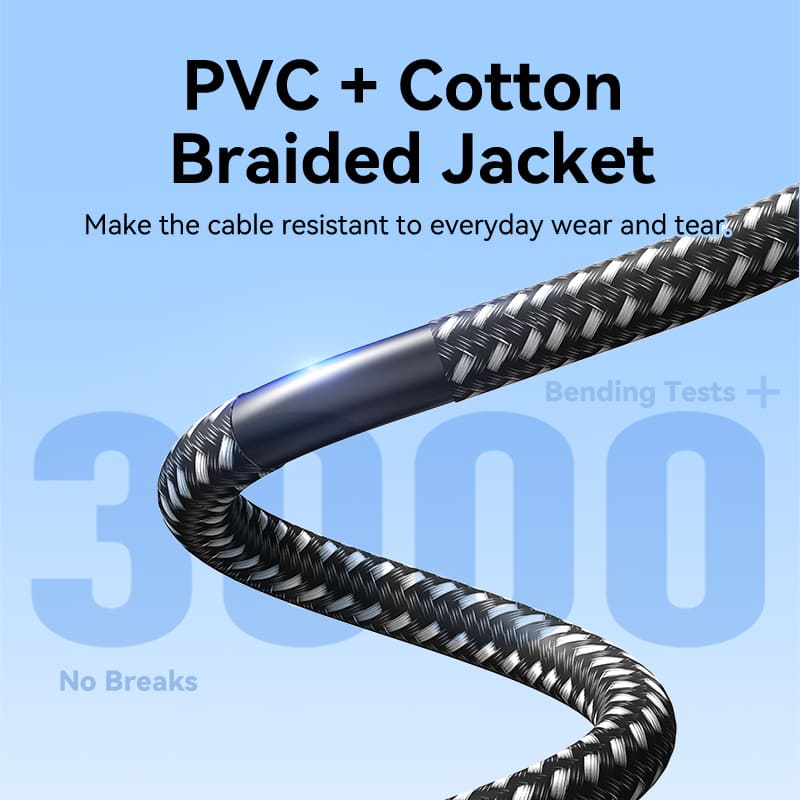 Vention Cotton Braided 4K HDMI™ Male to Male Cable Black Zinc Alloy Type