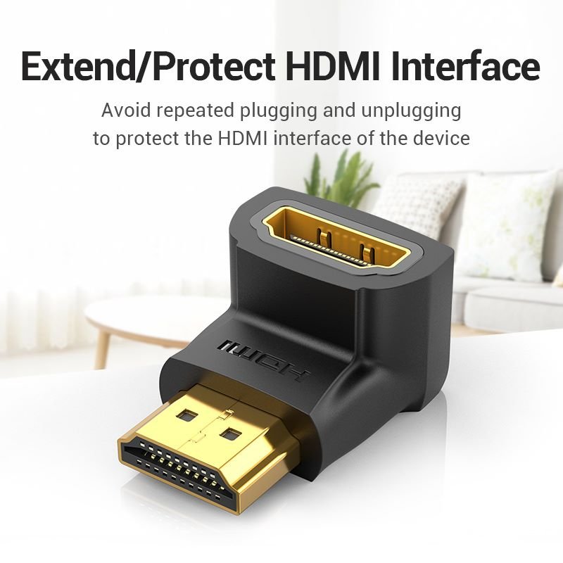 Vention HDMI™ 90 Degree Male to Female Adapter Black