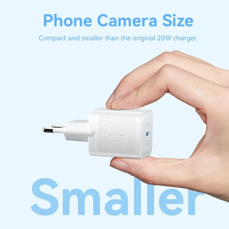 Vention 1-Port USB-C GaN Charger 20W EU-Plug