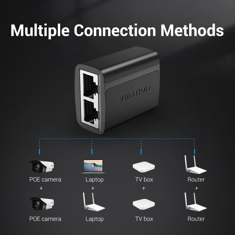 Vention RJ45 Splitter Adapter Black PVC Type
