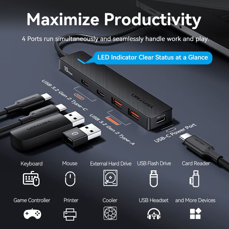 Vention 5-in-1 USB 3.2 Gen 2 Hub