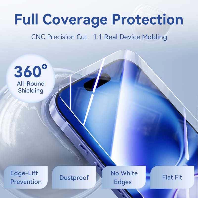 Vention HD Tempered Glass Screen Protector for iPhone 15 with Easy-Installation Tool