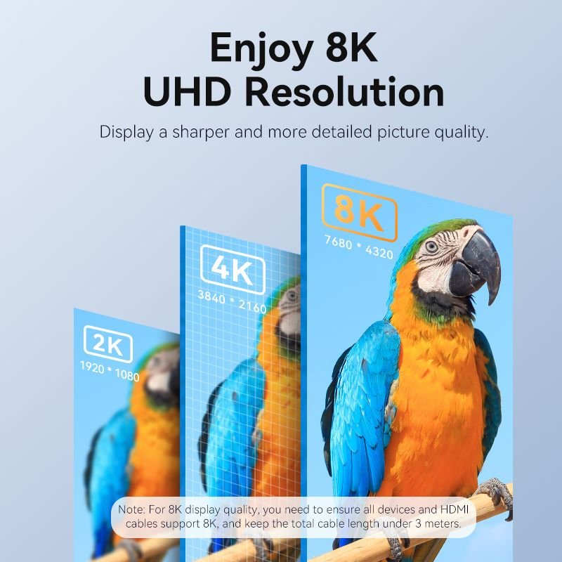 Vention HDMI™ Male to Female 8K Adapter Gray Aluminum Alloy Type