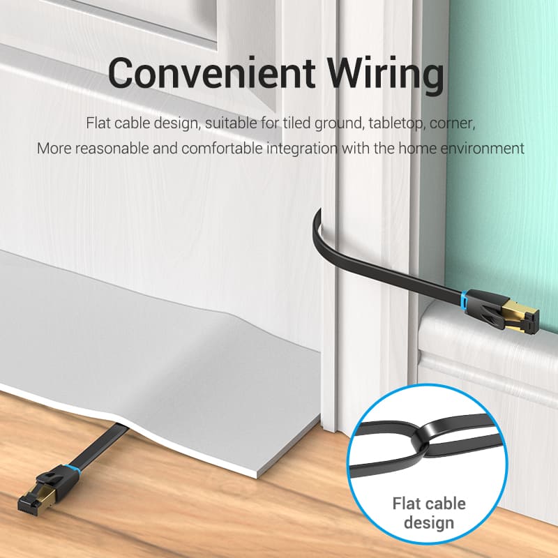 Vention Flat Cat8 Ethernet Patch Cable