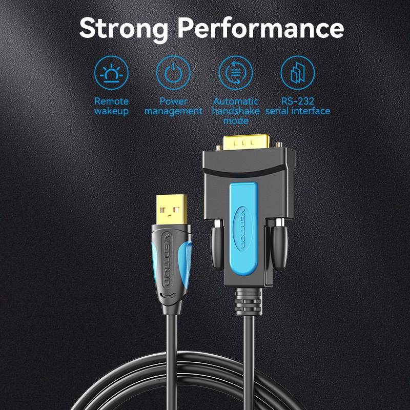 Vention USB to RS232 Serial Adapter Black