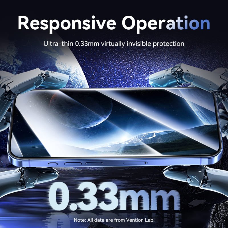 Vention HD Tempered Glass Screen Protector for iPhone 15 with Dust-Free Installation Tool