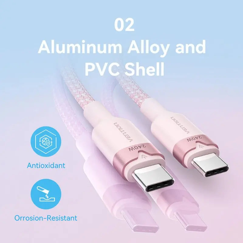 Vention USB 2.0 Type-C Male to Type-C Male 5A Cable Aluminum Alloy Type