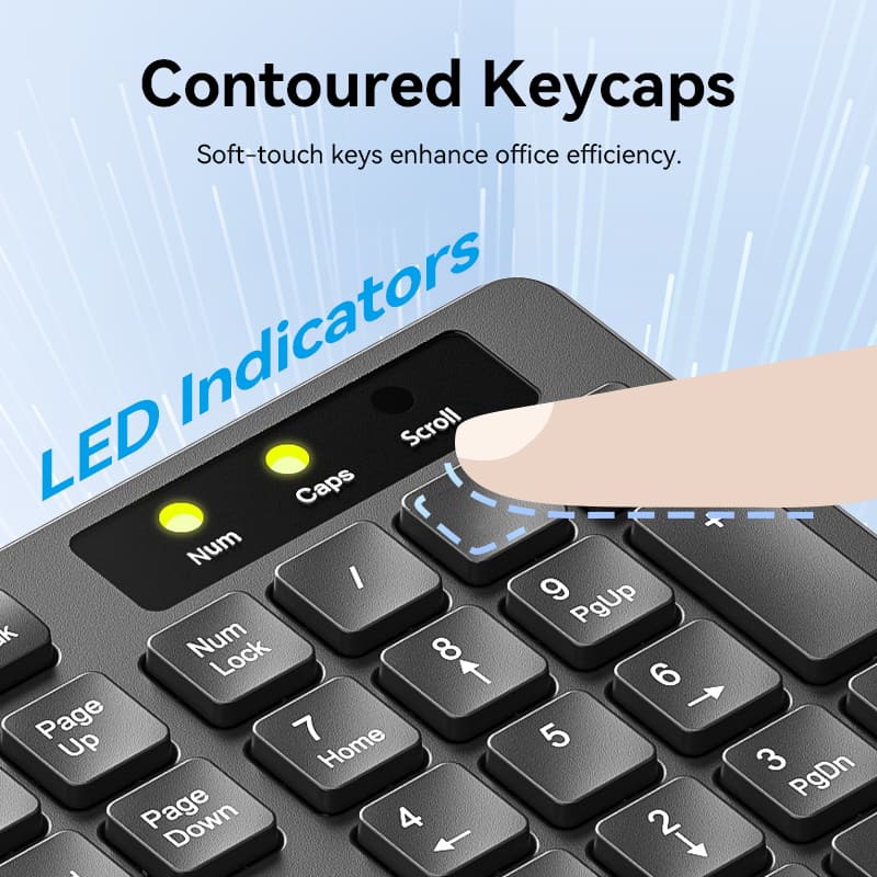 Vention USB Wired Full-Sized Keyboard and Mouse Combo Black Slim Type - US English Layout