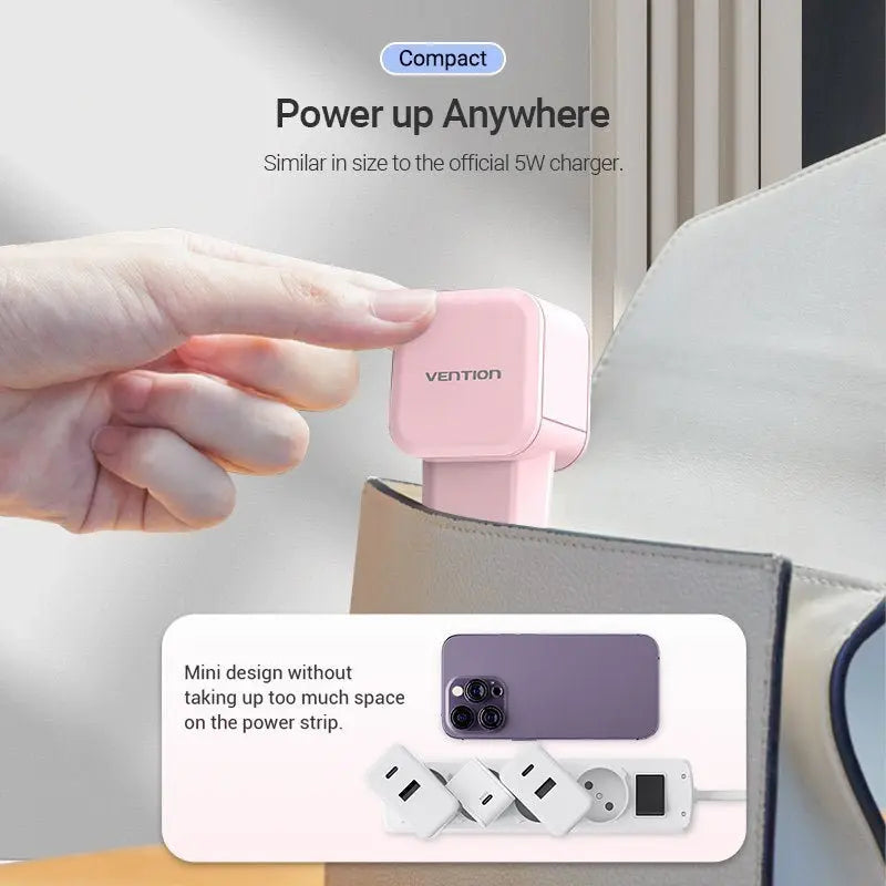 Vention 1-Port USB-C Wall Charger 20W EU-Plug