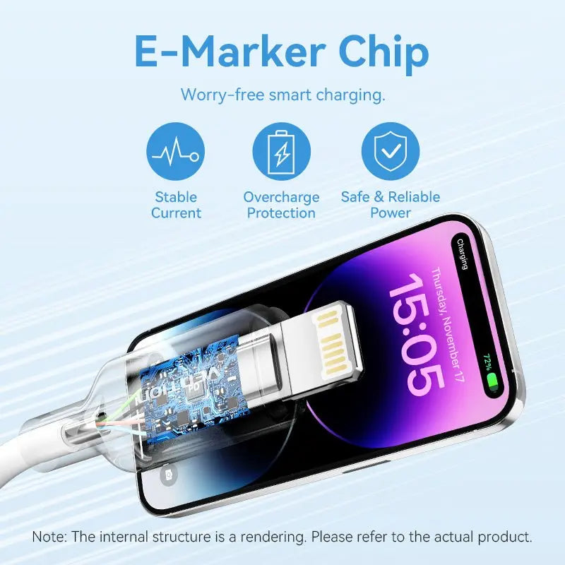 Vention USB 2.0 Type-C Male to Lightning Male 3A Cable PVC Type