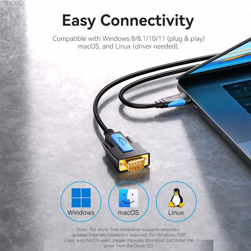 Vention USB to RS232 Serial Adapter Black