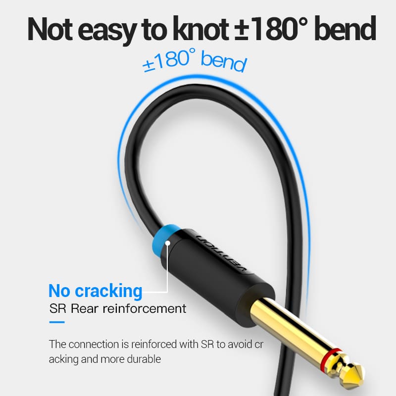 3.5mm TRS Male to Dual 6.35mm Male Audio Cable