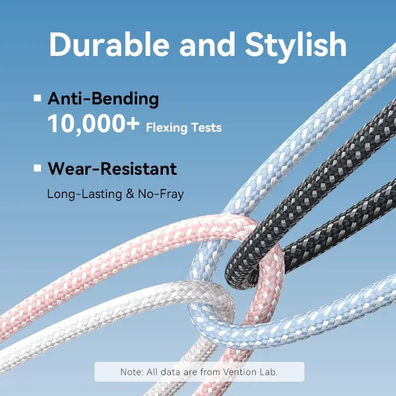 Vention USB 2.0 A Male to 3-in-1 USB-C & Lightning & Micro-B Male 6A Cable Aluminum Alloy Type