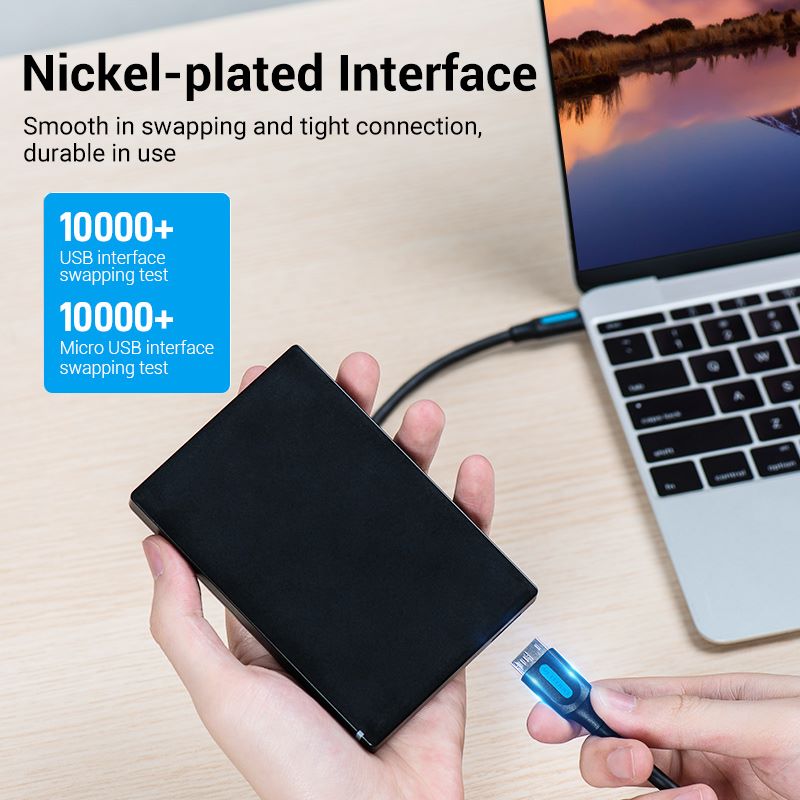 USB 3.0 C Male to Micro-B Male 2A Cable 0.5/1M Black