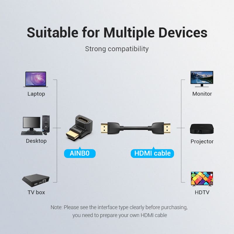 Vention HDMI™ 270 Degree Male to Female Adapter Black