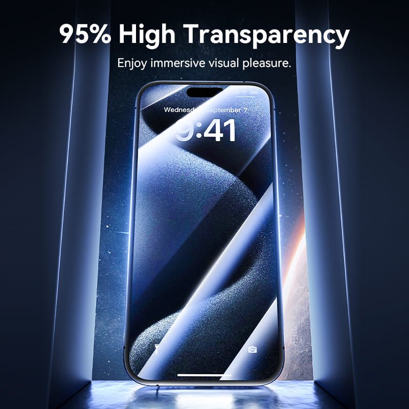 Vention HD Tempered Glass Screen Protector for iPhone 15 with Dust-Free Installation Tool