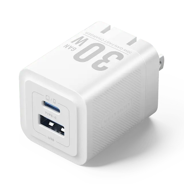Vention 2-Port USB (C + A) GaN Charger (30W/30W) US Plug