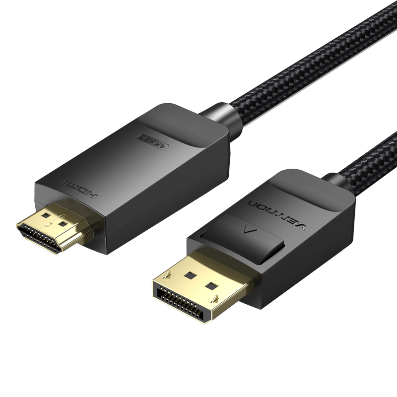 Vention cotton Braided 4K DP Male to HDMI-A Male HD Cable