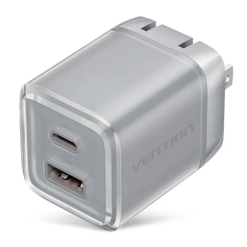 Vention 2-Port USB (C + A) GaN Charger (30W/30W) US-Plug