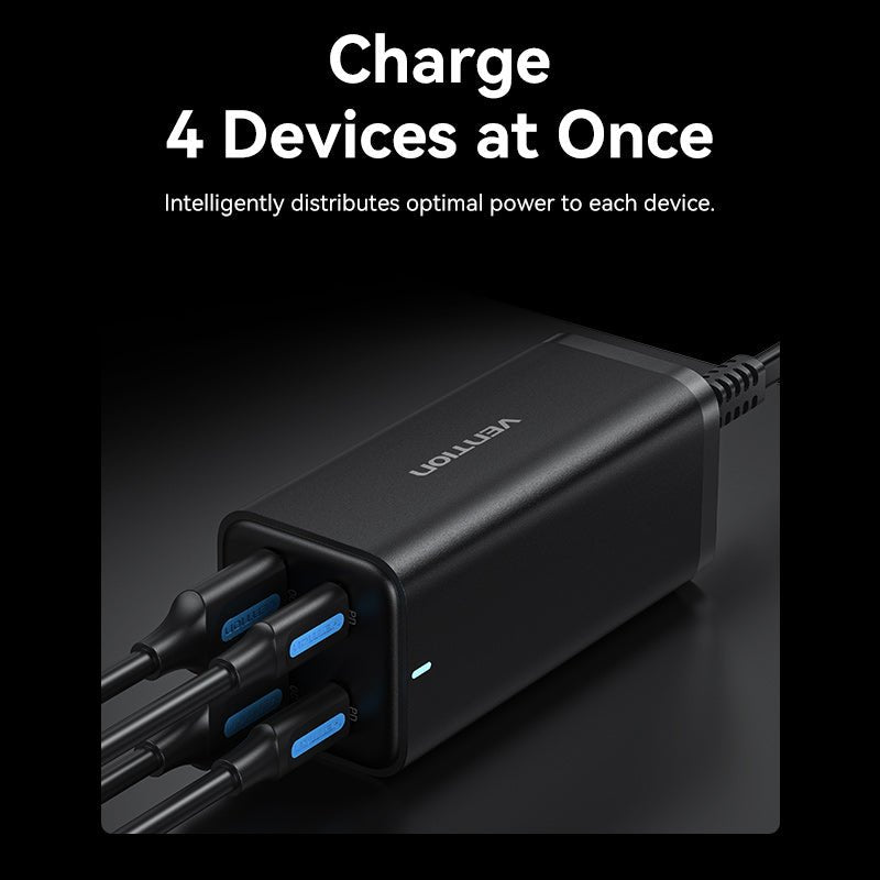 Vention 4-Port USB (C+C+A+A) GaN Charger (100W/100W/18W/18W) EU-Plug