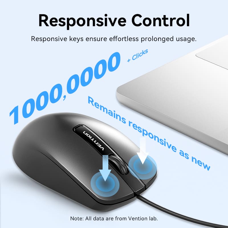 Vention USB Wired Full-Sized Keyboard and Mouse Combo Black Slim Type - US English Layout