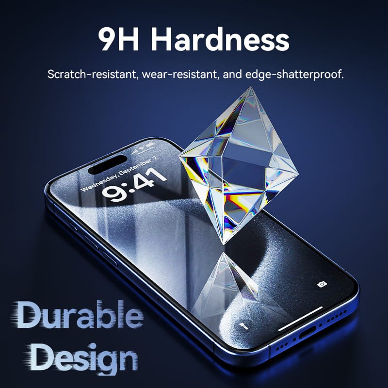 Vention HD Tempered Glass Screen Protector for iPhone 15 with Dust-Free Installation Tool