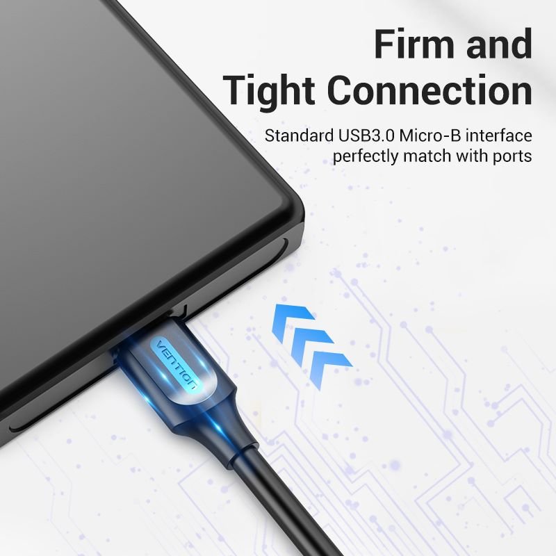 Vention USB 3.0 A Male to Micro-B Male Cable with USB Power Supply PVC Type