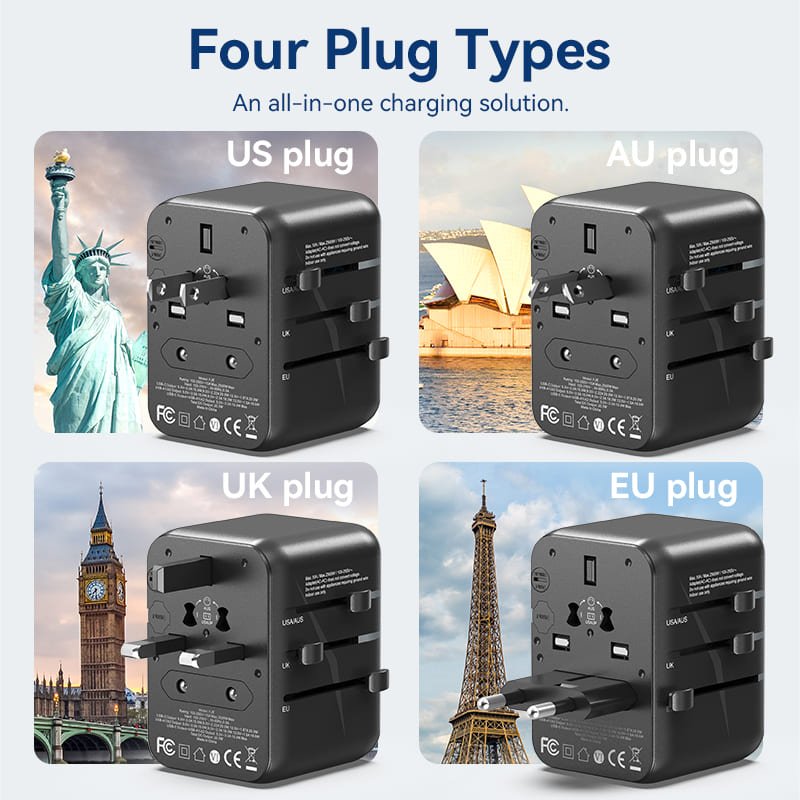 Vention 3-Port USB (C+A+A) Universal Travel Adapter (20W/18W/18W)