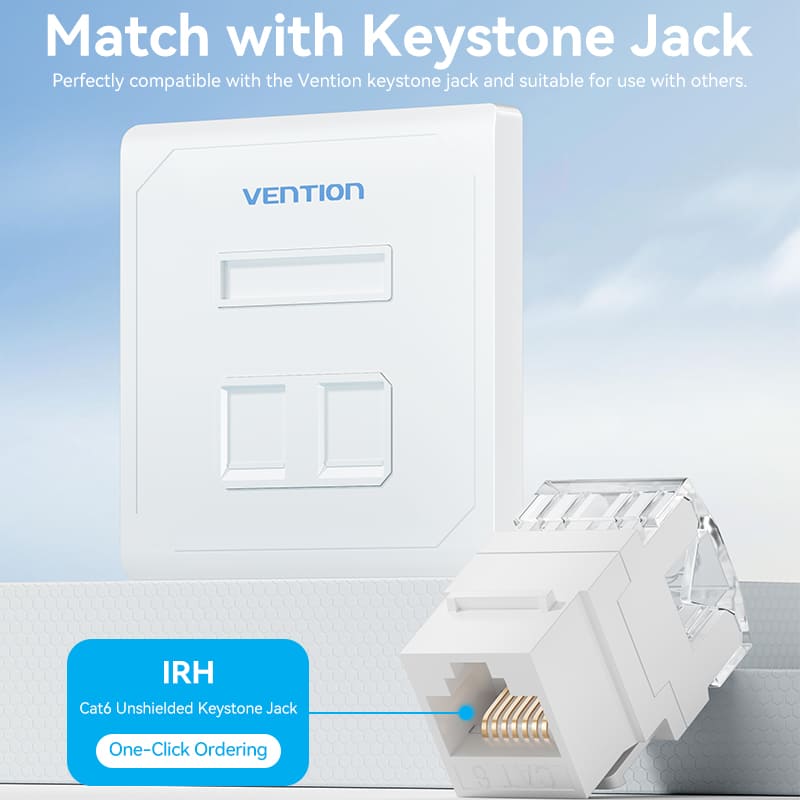 Vention 2-Port Keystone Jack Wall Plate