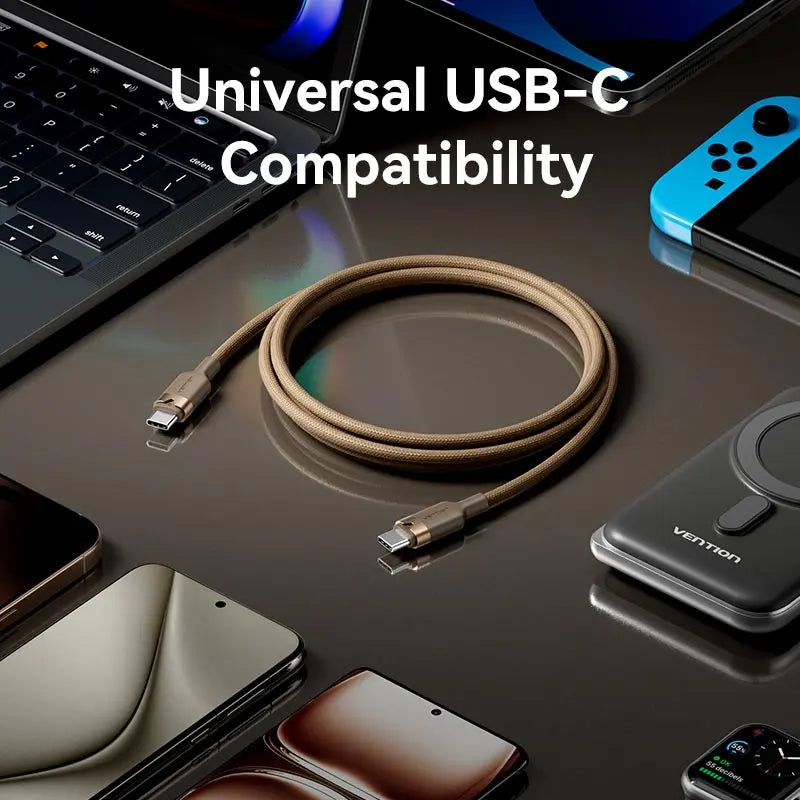 Vention USB 2.0 Type-C Male to Type-C Male 5A Cable Aluminum Alloy Type