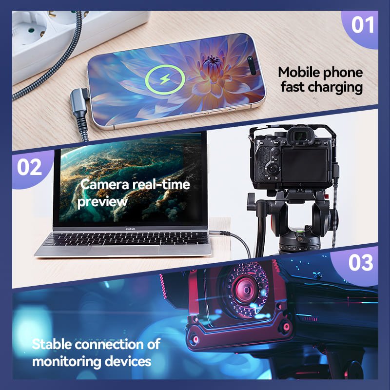 Vention USB 3.0 C Male to C Male Right Angle VR Cable Aluminum Alloy Type
