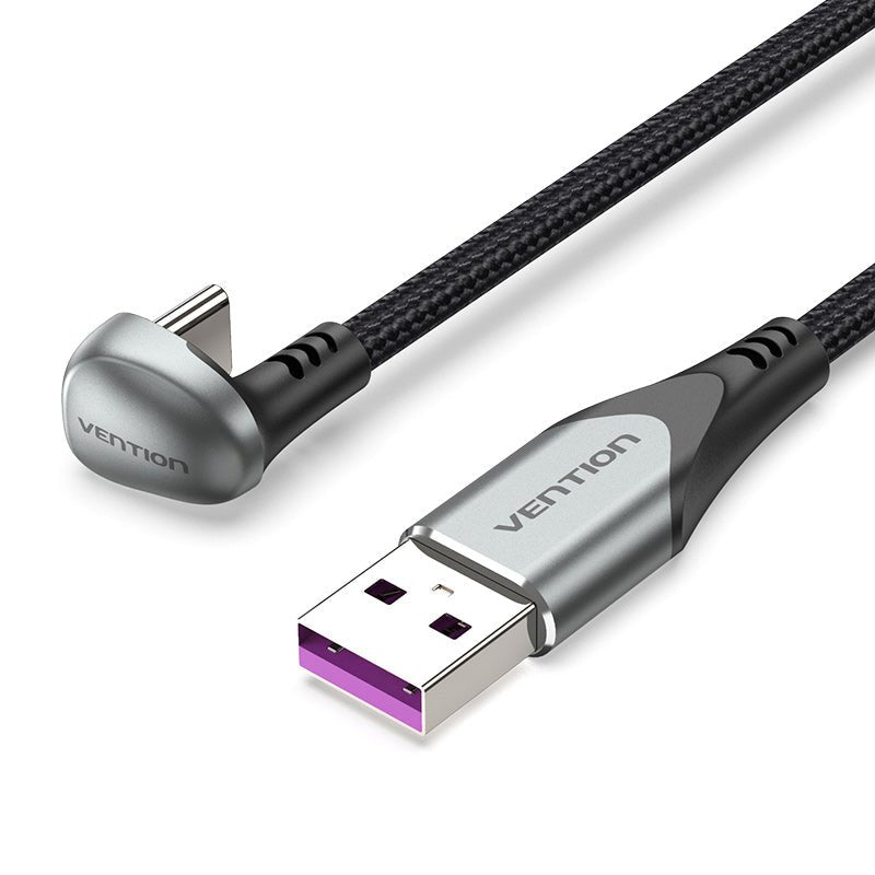 Vention USB 2.0 A Male to USB-C Male U-Shaped 5A Cable Aluminum Alloy Type