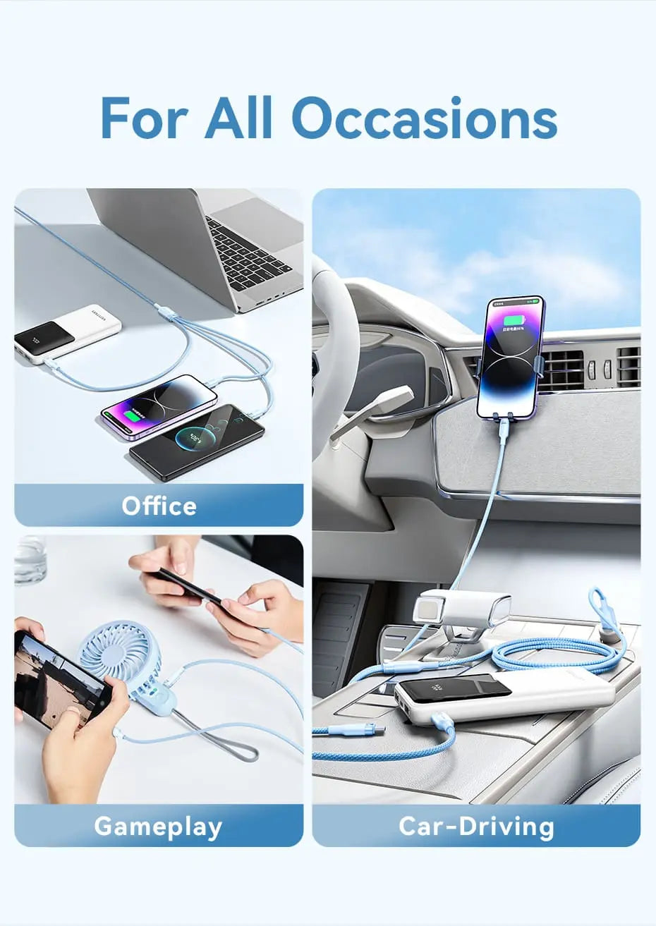 Vention USB 2.0 A Male to 3-in-1 USB-C & Lightning & Micro-B Male 3A Cable Aluminum Alloy Type