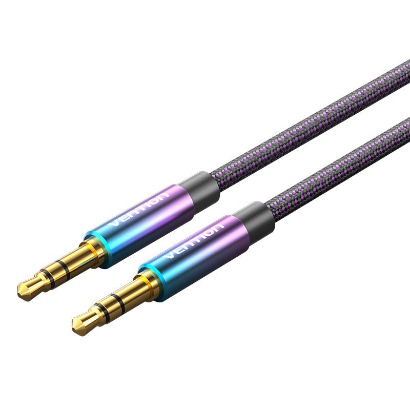 Vention Cotton Braided 3.5mm Male to Male Audio Cable 0.5/1/1.5/2/3/5M Purple Aluminum Alloy Type