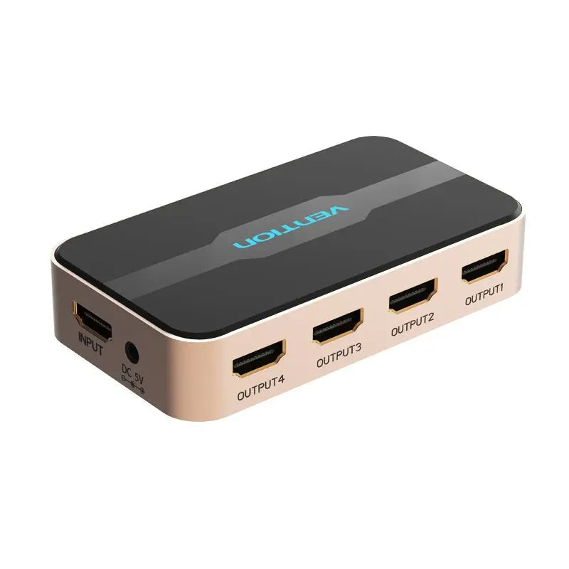 Vention 1 In 4 Out HDMI™ Splitter 4K@30Hz Gold Aluminum Alloy Type EU Standard